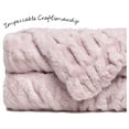 thumbnail image 3 of RoLinsc Premium Ruched Faux Fur Throw Blanket - Luxurious, Soft Reversible Mink Blanket - 50" x 65” - Tan Rose, 3 of 8