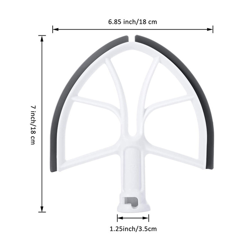 Silicone Edge Beater Paddle Bowl-Lift Stand Mixer Home Kitchen Mixing Attachment Replacement for Kitchen Aid 6-Quart - image 2 of 8