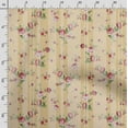 thumbnail image 3 of Soimoi Floral Vintage Print Poly Taffeta Fabric Decor Sewing Fabric By The Yard 56 Inch Wide Decorative Fabric For Outdoor Upholstery Umbrellas And Home Accents Yellow, 3 of 5