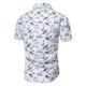 thumbnail image 2 of Camisas Para Hombre Casual Camiseta de manga corta con botones de solapa personalizada con estampado de moda para hombre (White, S), 2 of 3