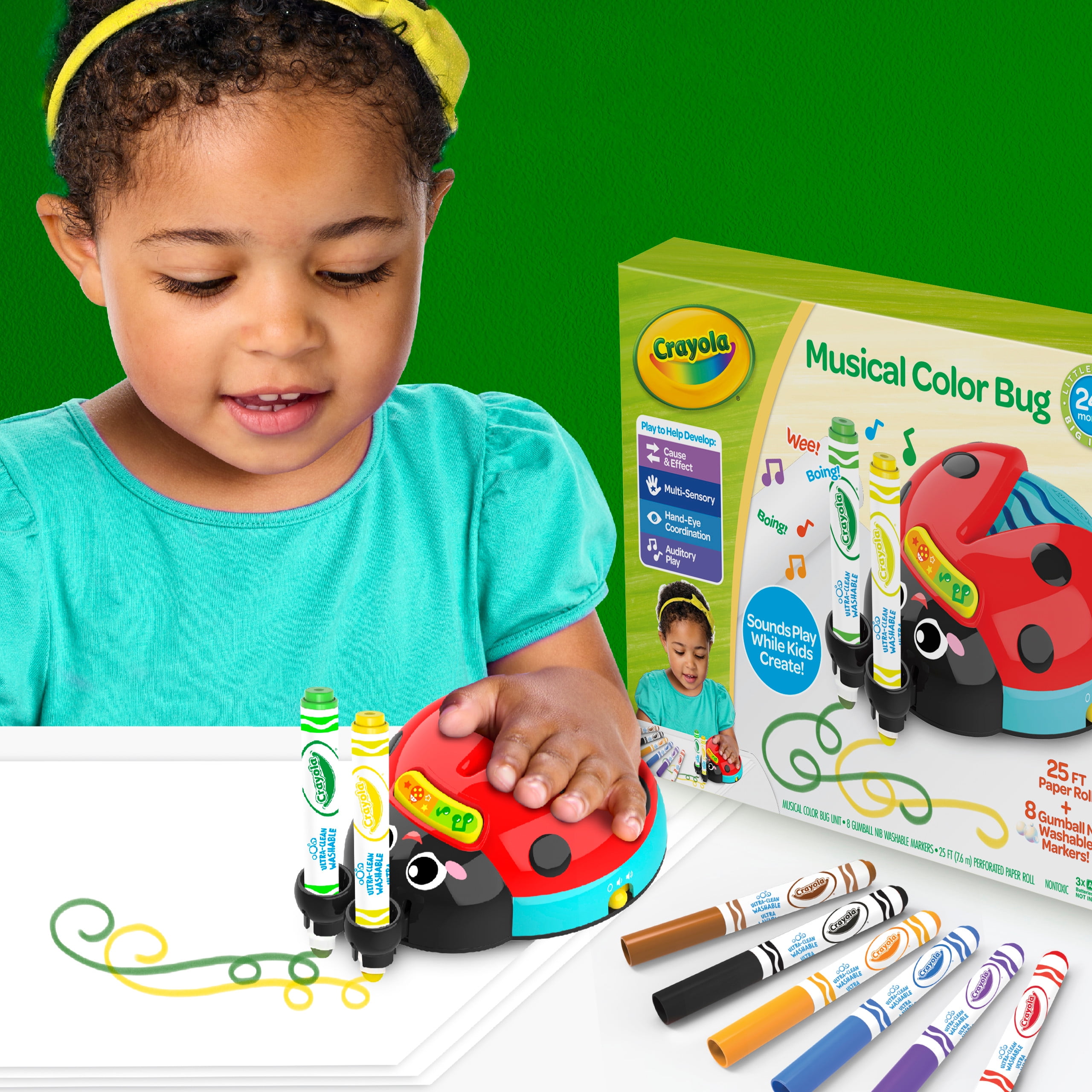 Crayola Musical Color Bug, Toddler Sensory Toy, Crafts