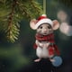 thumbnail image 4 of Seyotauo 2025 2D Flat Acrylic Christmas Mouse Ornament, Mouse with Red Santa Hat Pine Tree Decor, Car Rear View Mirror Accessories, Perfect for Xmas Gift and Festive Gatherings Gift, 4 of 4