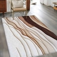 thumbnail image 2 of 3'x5' Area Rugs, Brown Beige Ombre Indoor Outdoor Area Rug for Living Room Bedroom, Modern Moire Abstract Washable Bathroom Rugs Kitchen Floor Carpet Mats Home Decor Aesthetic, 2 of 8