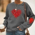 thumbnail image 2 of HAiming Valentine Womens Trendy Graphic Shirt Casual Long Sleeve Crew Neck Pullover Top Cute Outfit, 2 of 5