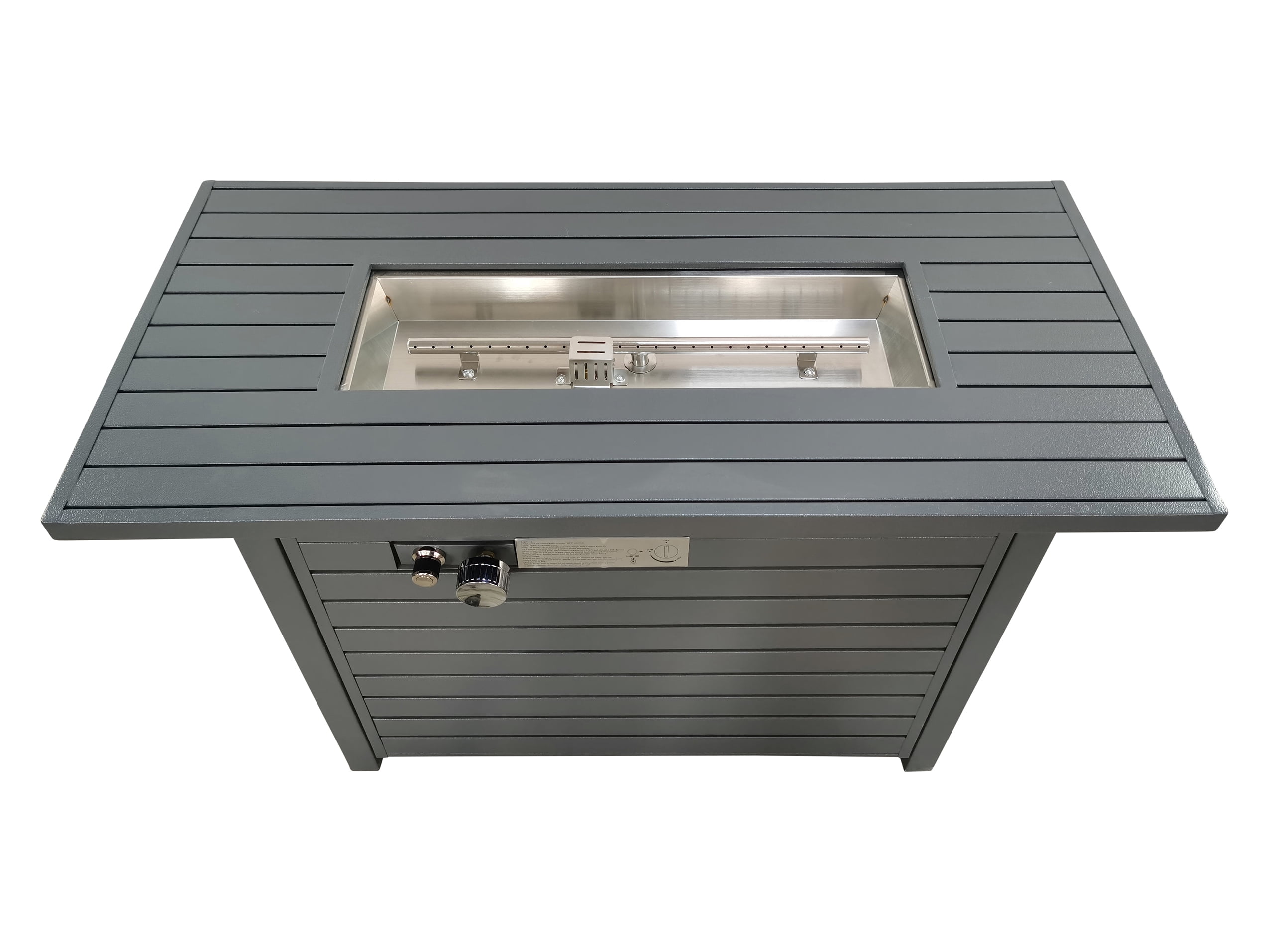 E-Western Living Source International 25 Inch Steel Outdoor Fire Pit Table with Lid Gray