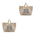 thumbnail image 4 of Guardoinrt Fashionable Style Look Trendy Canvas Tote Bag Practical And Convenient white 2Set, 4 of 6