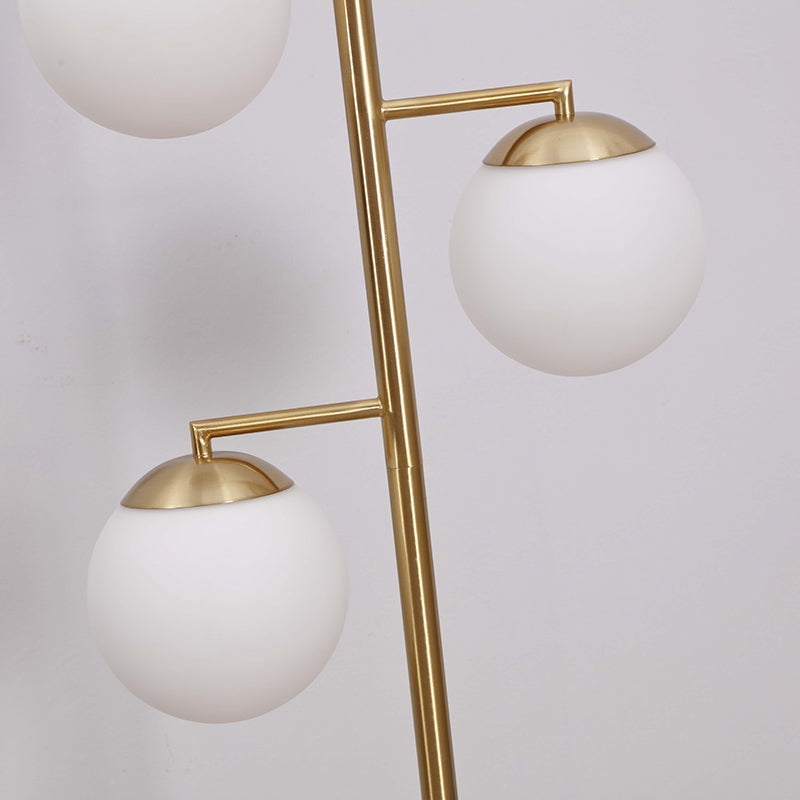 Ozarke Cosmic Glow Floor Lamp, Modern Freestanding Lamp with 3-Globe Glass Shade, UL Listed - Brass