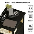 thumbnail image 5 of Tomnk Nightstands Set of 2, Bed Side Table with Charging Station, LED Night Stand with 2 Fabric Drawers, Black, 5 of 8