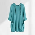 thumbnail image 3 of Plus Size Sweatshirts for Women Long Sleeve Drawstring Comfort Hoodies with Pocket Autumn Casual Loose Pullover Tops S-5XL(Light Blue L), 3 of 3