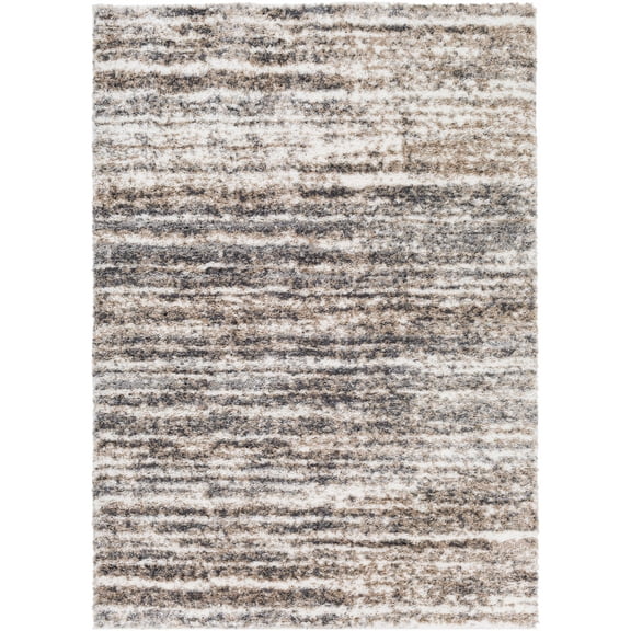 BoutiqueRugs Weddin Contemporary Area Rug - Charcoal, Cream, Light Gray - 2' x 2'11"