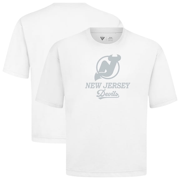 Men's Levelwear White New Jersey Devils Shadow Surge Luxe Signature Knit T-Shirt