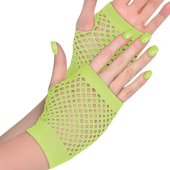 Neon Short Fishnet Gloves, Party Accessory