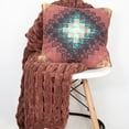 thumbnail image 3 of Donna Sharp Chenille Knitted Rust Throw, 3 of 10
