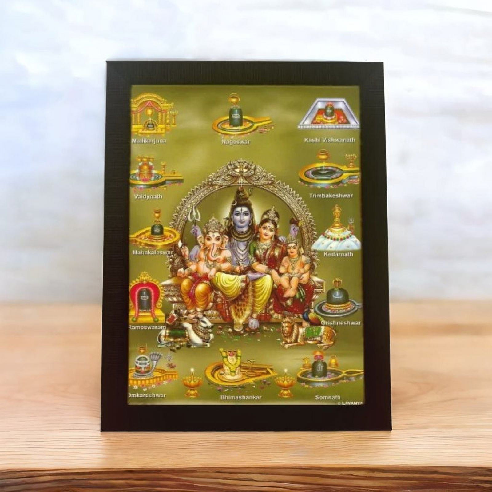 God Shiva/Bholenath ji, All Jyotirlinga Shivling Photo Frame for Wall Hang/Gift/Temple/puja Room/Home Decor and Worship