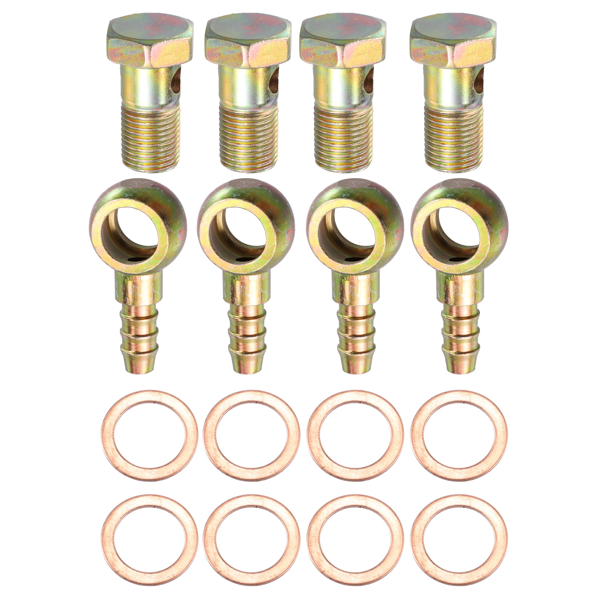 4 Set 14mm Auto Banjo Hose Barb Bolt Fittings Banjo Bolt Washer Fitting