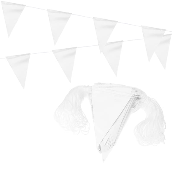 Uxcell 407ft Pennant Banner Flags, Warning Flagging Banner Safety Flag Barrier Signs, 180 Flags White
