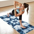 thumbnail image 6 of Blue White Tie Dye Mandala Pattern Hot Yoga Mat Towel Non Slip for Hot Yoga - Quick-Drying Yoga Mat Cover with 4 Corner Pockets with Travel Bag - Hot Yoga Towel Non Slip 74"x26", 6 of 6