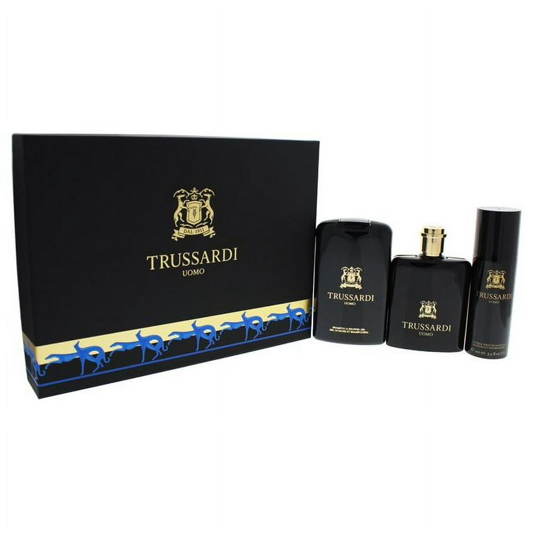 Trussardi Uomo by Trussardi for Men - 3 Pc Gift Set 3.4oz EDT Spray, 3.4oz  Natural Spray Deodorant, 6.8oz Shampoo & Shower Gel 