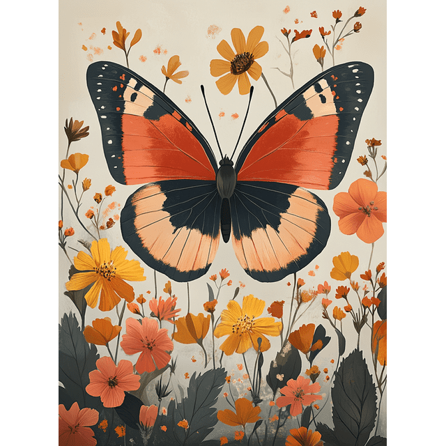Qisvanset Framed Canvas Wall Art 12x16 Inch Pink Butterfly Floral Cottage Core Nursery Wall Decor