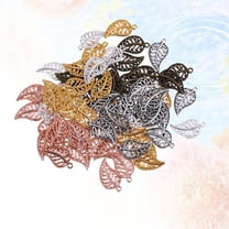 Supvox 75Pcs Alloy Pendant Charm Set Assorted Color Leaf Design for Jewelry Making Accessories