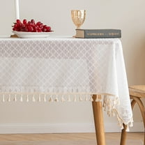 Zhuge Lace Tablecloth Rectangular Table Cover for Kitchen Dinning Wedding Party Decoration -SIZE A:23*23inch,White A
