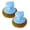 Sky Blue, variant on Blecry Stainless Steel Pot Scrubber 2 Pack, Short Handle Metal Sponge for Kitchen Cleaning, Blue