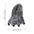 thumbnail image 3 of BRIGHTFUFU 1 par de pantuflas de pata de dinosaurio de invierno, pantuflas de felpa unisex, zapatos de interior (gris), 3 of 7