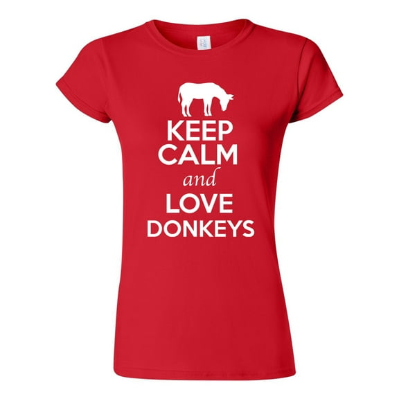 Junior Keep Calm And Love Donkeys Horse Animal Lover T-Shirt Tee
