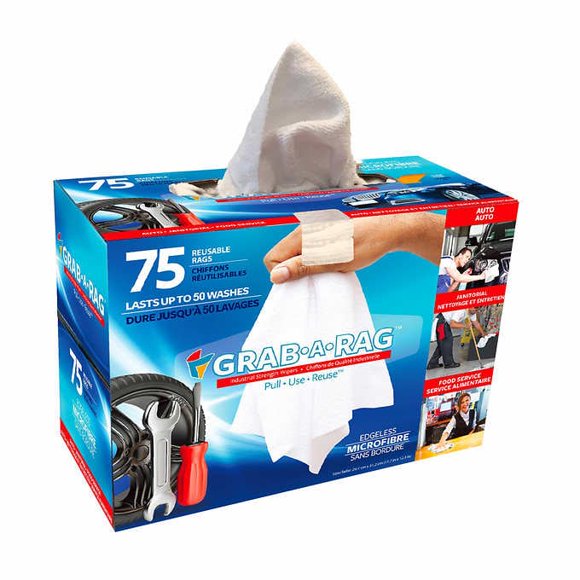 Chiffons en Microfibre Lavables Grab-A-Rag, Lot de 75