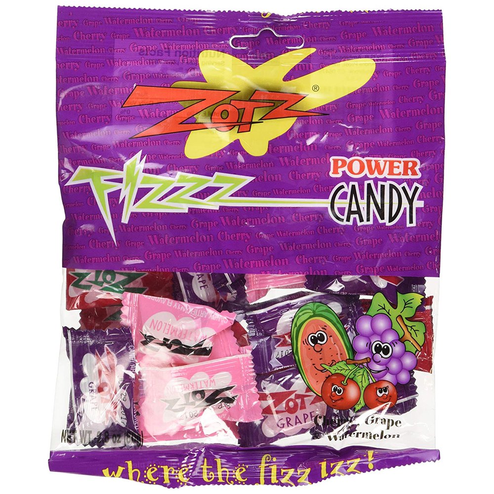 12 PACKS Zotz Assorted Hard Candy With Fizzy Powder Inside Cherry