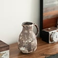 thumbnail image 5 of Uniquewise 8" Vintage Ceramic Pitcher Vase Rustic Farmhouse Flower Jug with Handle for Home and Office Decor Living Room Centerpiece Wedding Table Shelf and Mantel Accent Modern Floral Display Holder, 5 of 7