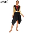 thumbnail image 2 of Vestido de tutú de Ballet para mujer, Ropa de baile, traje de baile de adoración de alabanza, cuello simulado, manga larga, coro de Iglesia, vestidos de alabanza lírica, 2 of 5