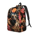 thumbnail image 1 of Disketp Colorful Flower German Shepherd Mochila de Lona Estampada, Mochila Escolar de Viaje Ligera para Estudiantes y Portátil-Small, 1 of 5