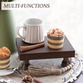 thumbnail image 4 of EOSAHR Decorative Wood Riser for Room Decor : Modern Farmhouse Pedestal Stand For Display Your Home Decoration and Soap Stand - Retro Wooden Tray for Bathroom and Kitchen Counter Decor (Rustic Brown), 4 of 7