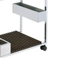 thumbnail image 4 of Benjara Metal and Wood Serving Cart with Tray and Floating Shelf, Brown and White, 4 of 6
