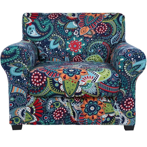 Couch Covers, Chair/Sofa Covers, Floral Pattern, Stretch, Printed, , Armchair Slipcover, Separate Couch Cushion Slipcover, Furniture Protector for Dogs