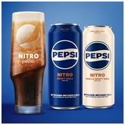 Pepsi Nitro, Vanilla Draft Cola, Soda Pop, 13.65 fl oz, 4 Pack Cans