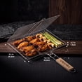 thumbnail image 4 of Delamu Fish Grilling Basket, Portable Stainless Steel BBQ Grill Basket for Fish Vegetables Shrimp with Detachable Handle, 4 of 6