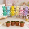 thumbnail image 4 of Easter Bunny Garden Ornament Adorable Rabbit Statue Decorative Centerpiece for Patio Holiday Desktop 6PCS, 4 of 6