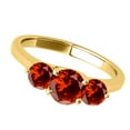 thumbnail image 3 of Mauli Jewels Rings for Women 2.15 Carat Three Stone Garnet Ring 4-prong 10k Yellow Gold, 3 of 7