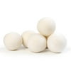 Smart Design Wool Dryer Balls - Natural Eco Fabric Softener - Eliminates Wrinkles & Reduces Static- Set of 6 - White