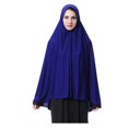 thumbnail image 5 of XINFU Women's High Stretch Hijab Muslim Arabian Long Milk Silk Purity Color Chiffon Hijab, Blue, Small, 5 of 5