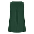 thumbnail image 6 of Summer Tank Tops For Women Solid Color Round Neck Back Slit Casual Green Tank Tops Loose Fit S-L, 6 of 7