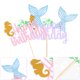 thumbnail image 4 of Toyvian 2pcs Mermaid Cake Topper Happy Birthday Cake Picks Cake Decoration Birthday Party Supplies, 4 of 6