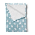 thumbnail image 2 of Baby Soft Flannel Fleece Throw Blanket, Cartoon Polar Bears Sitting Sleeping Moving with Snow Effect Animal Pattern, Cozy Plush for Indoor and Outdoor Use, 50" x 70", Pale Blue White, by Ambesonne, 2 of 5
