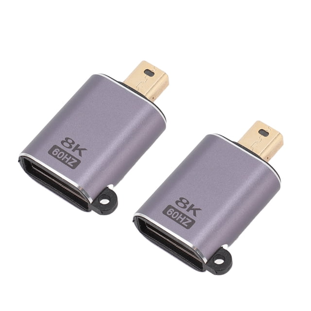 Convertidor De Puerto De Pantalla, Diseño De Orificio De Hebilla, Adaptador Mini DisplayPort A DisplayPort 1.4 De 2 Piezas Para Monitor De Computadora Portátil