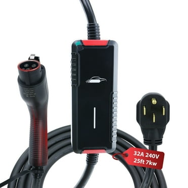Level 2 Electric Vehicle EV Charger 6-32A 240V 7KW NEMA 14-50 Plug 25FT Cable
