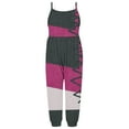 thumbnail image 4 of NAISIBABY Girls Suspenders Jumpsuit, Sleeveless Solid Color patchwork Printed Summer Romper Hot Pink 3T, 4 of 5