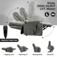 thumbnail image 4 of LEGAHOME Oversize Lift Recliner Chair, Electric Power Lift Chair with Heated and Massage Function, Large Fabric Recliner with Remotes & Cup Holders, Wide Seat Lounge Sofa for Big and Tall, Gray, 4 of 12