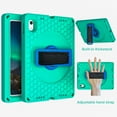 thumbnail image 3 of Kidsproof Case for iPad 10th Gen 10.9" 2022, Allytech Military Grade Shockproof Protective Case with Adjustable Hand Strap/ Shoulder Strap Rotatable Kickstand Case for iPad 10 2022,Glacier Green+ Blue, 3 of 10